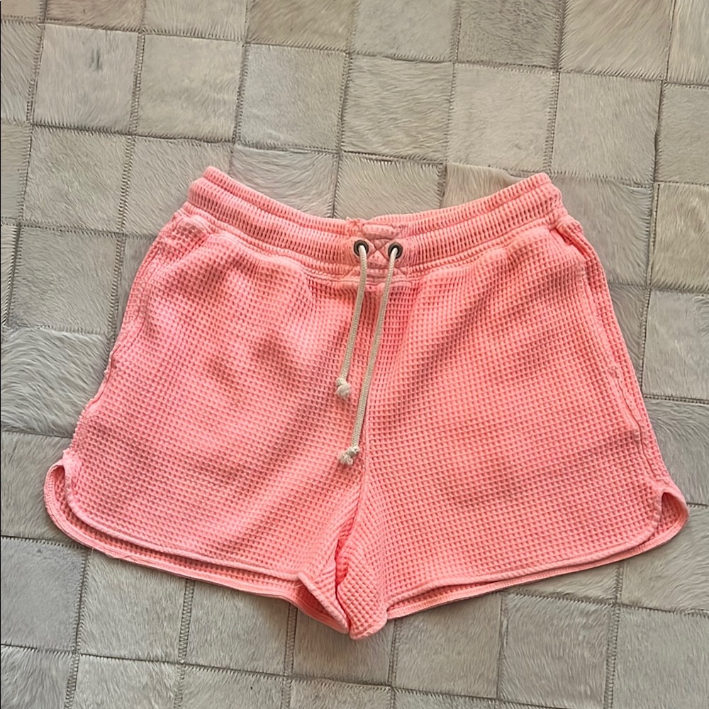 Aerie Coral Waffle Knit Athletic Shorts